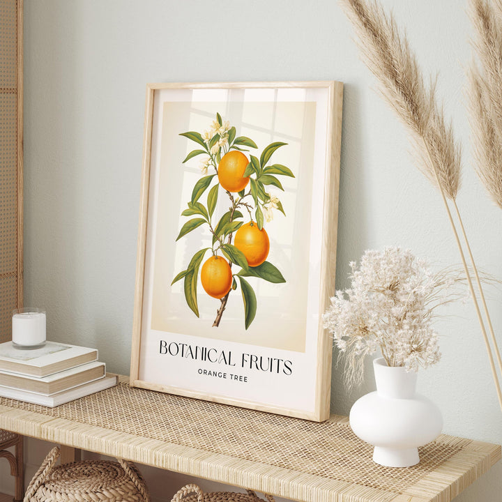 Orange Tree Botanical Print, Oranges Fruit Illustration, Farmhouse Kitchen Decor Wall Art, Vintage Citrus Fruit Market Poster, Foodie Gift