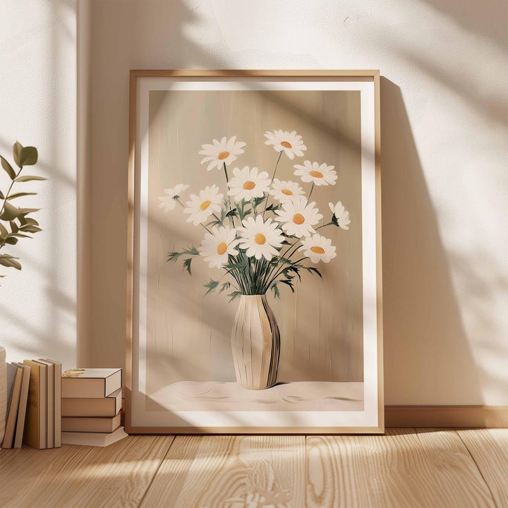 Daisies In Vase Vintage Botanical Print
