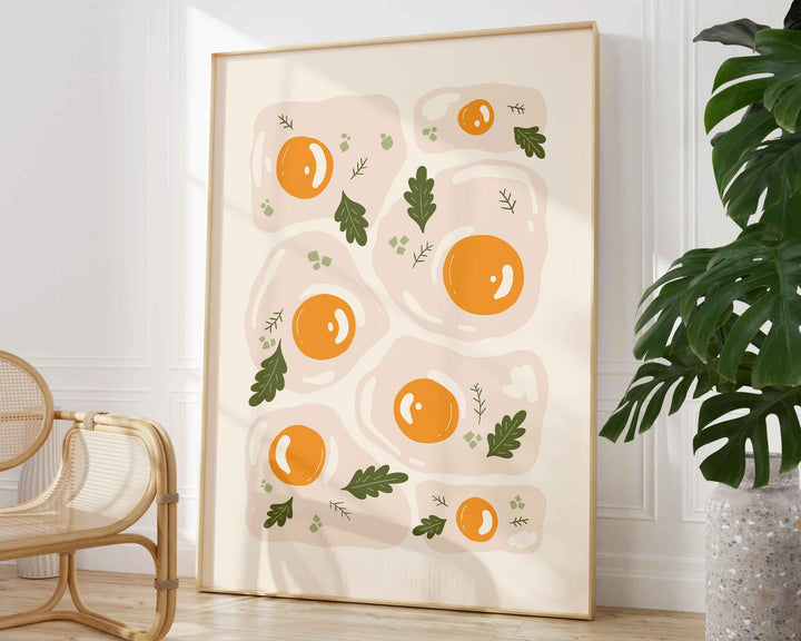 Matisse Minimalist Style Egg Print, Abstract Mid Century Fruit Poster, Chef Cooks Gift Kitchen Decor, Modern Food Illustration Wall Art