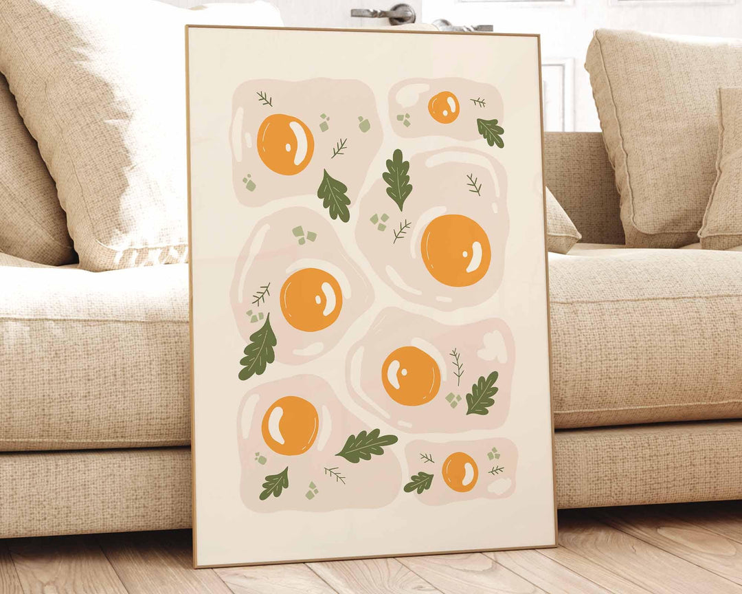 Matisse Minimalist Style Egg Print, Abstract Mid Century Fruit Poster, Chef Cooks Gift Kitchen Decor, Modern Food Illustration Wall Art