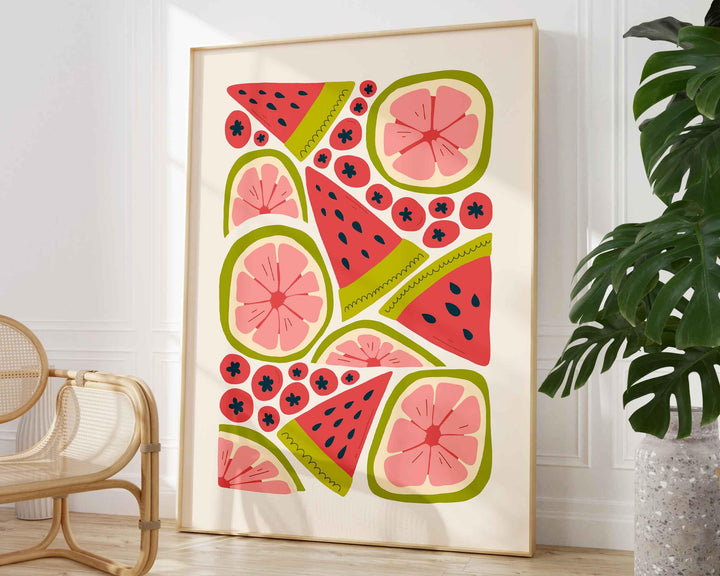 Matisse Minimalist Style Fruit Print, Abstract Mid Century Fruit Poster, Chef Cooks Gift Kitchen Decor, Modern Food Illustration Wall Art