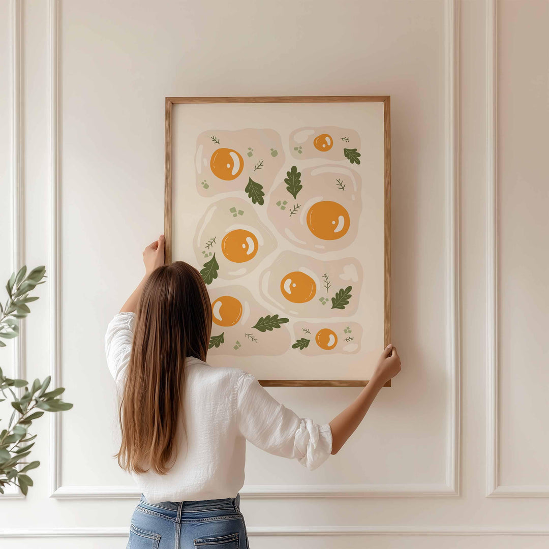 Matisse Minimalist Style Egg Print, Abstract Mid Century Fruit Poster, Chef Cooks Gift Kitchen Decor, Modern Food Illustration Wall Art