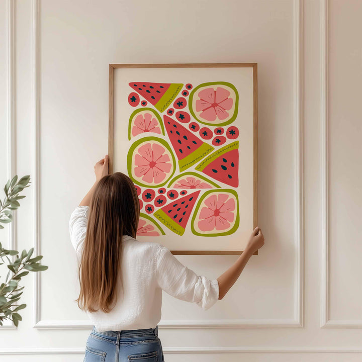Matisse Minimalist Style Fruit Print, Abstract Mid Century Fruit Poster, Chef Cooks Gift Kitchen Decor, Modern Food Illustration Wall Art
