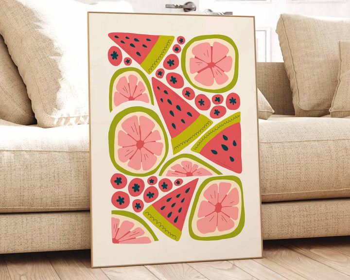 Matisse Minimalist Style Fruit Print, Abstract Mid Century Fruit Poster, Chef Cooks Gift Kitchen Decor, Modern Food Illustration Wall Art