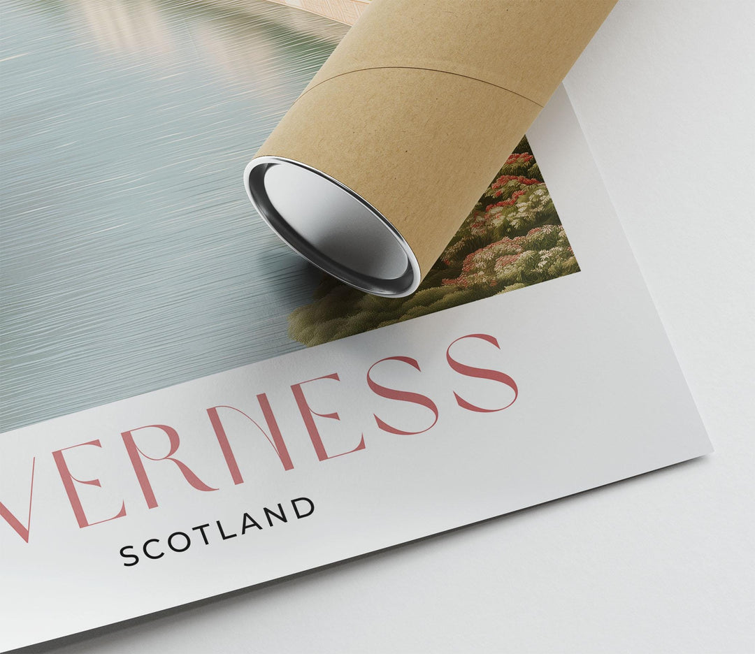 Inverness Travel Art Print, Scotland Pastel Watercolour Wall Art, River Ness Neutral Home Decor, European Cityscape Cultural Poster