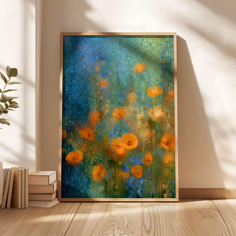 Abstract Botanical Flower Wall Art, Mid Century Retro Flower Poster, Nature Art Lovers Gift, Colourful Modern Impressionist Painting