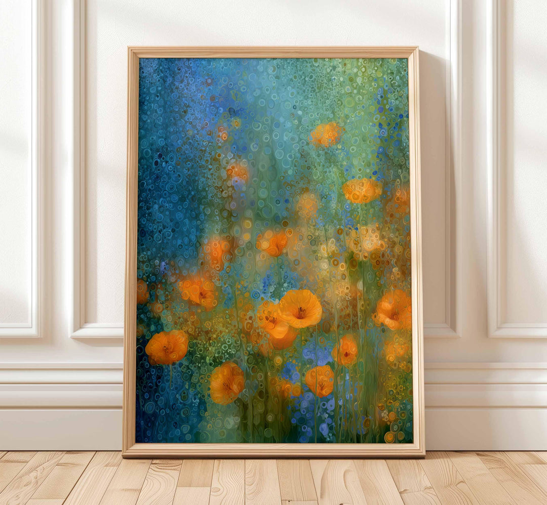 Abstract Botanical Flower Wall Art, Mid Century Retro Flower Poster, Nature Art Lovers Gift, Colourful Modern Impressionist Painting