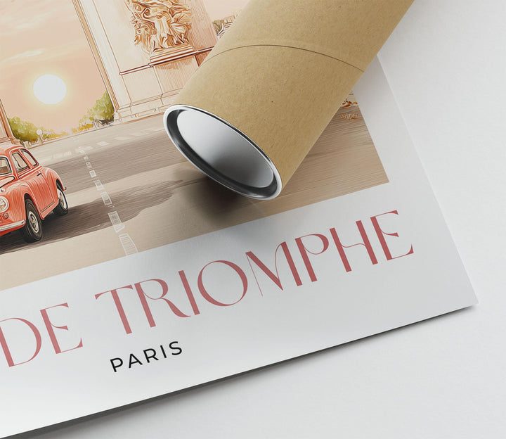 Arc de Triomphe Paris Print – Vintage Paris Wall Art, Retro Travel Poster, French Cityscape Decor, Paris Illustration, Europe Travel Gift