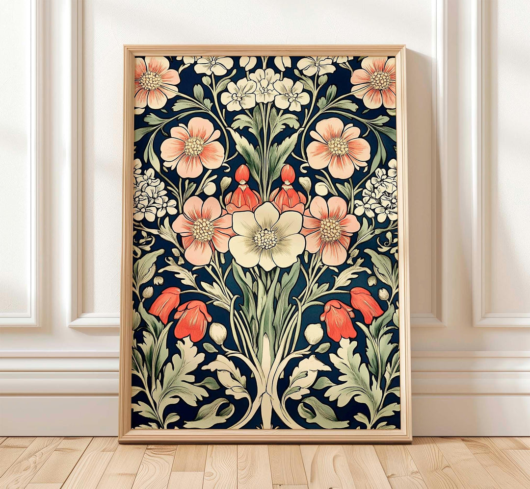 Modern Folk Floral Wall Art Print, Scandinavian Style Botanical Illustration, Decorative Floral Artwork, Contemporary Home Décor