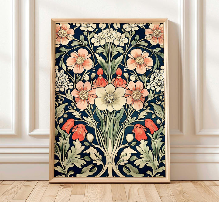 Modern Folk Floral Wall Art Print, Scandinavian Style Botanical Illustration, Decorative Floral Artwork, Contemporary Home Décor