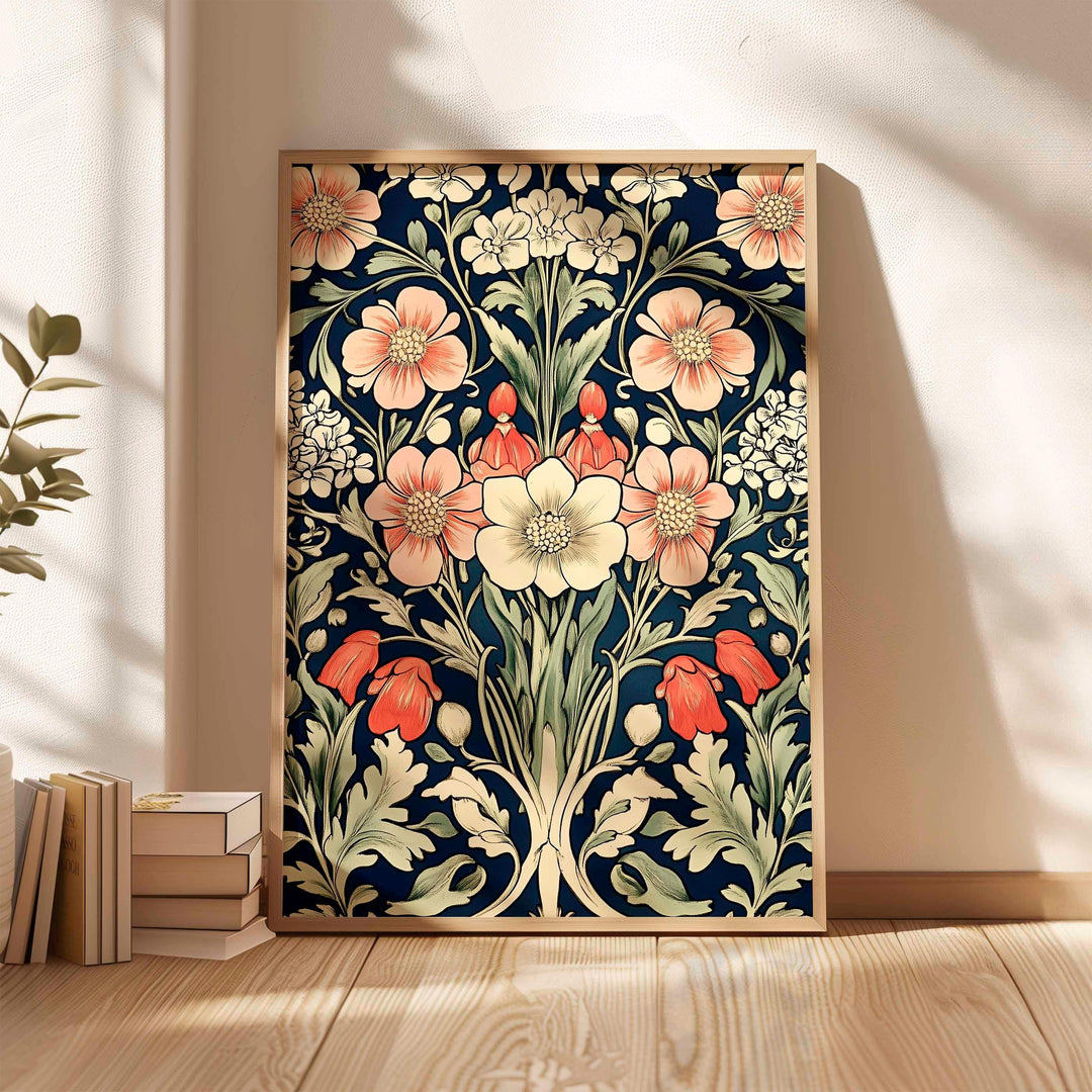 Modern Folk Floral Wall Art Print, Scandinavian Style Botanical Illustration, Decorative Floral Artwork, Contemporary Home Décor