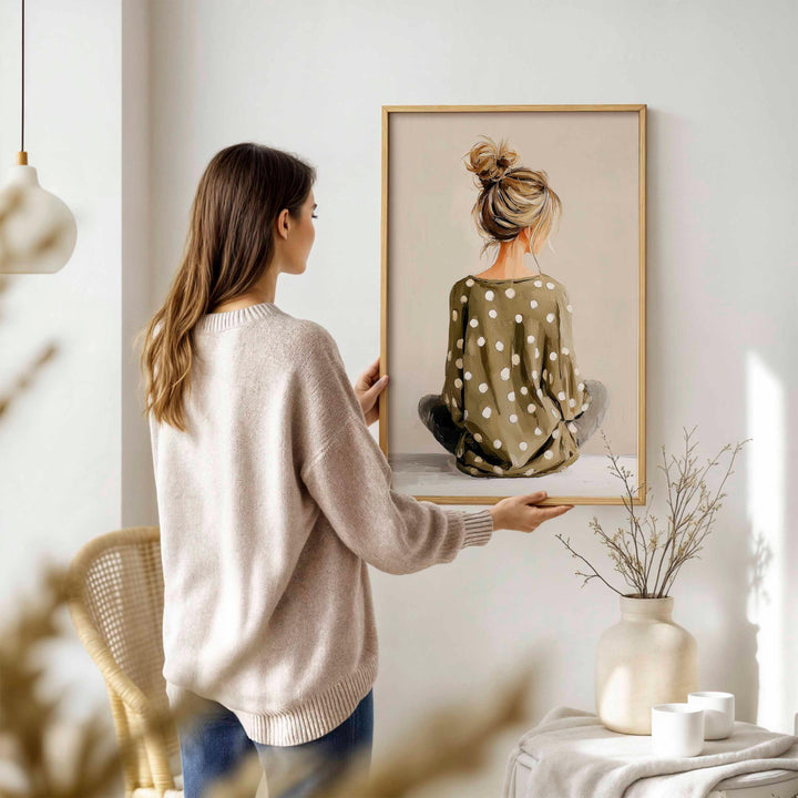 Modern Figurative Wall Art Print, Contemporary Woman Illustration, Minimalist Neutral Figure Art, Elegant Boho Home Décor Artwork