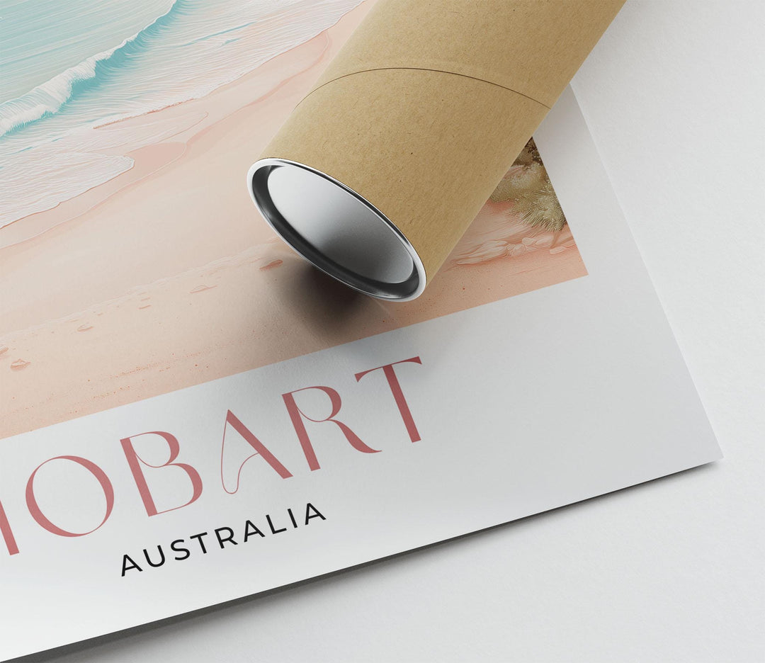 Hobart Tasmania Travel Print, Coastal Harbour Wall Art, Elegant Australian City Illustration Print, Modern Landscape Wall Hanging Home Decor