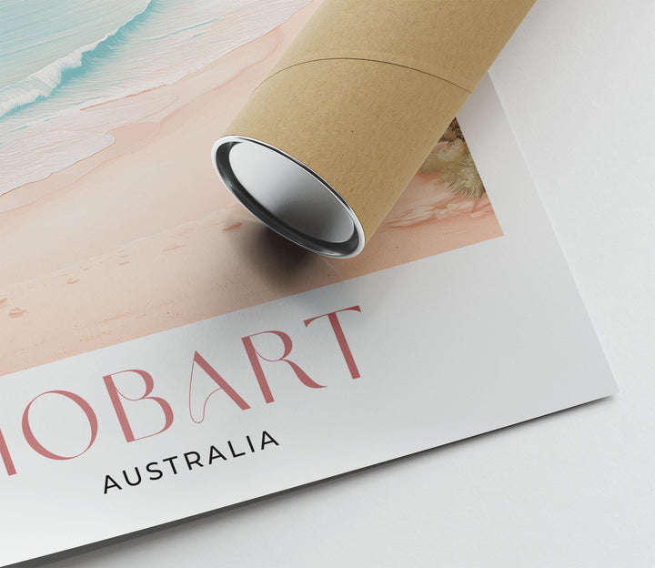 Hobart Tasmania Travel Print, Coastal Harbour Wall Art, Elegant Australian City Illustration Print, Modern Landscape Wall Hanging Home Decor